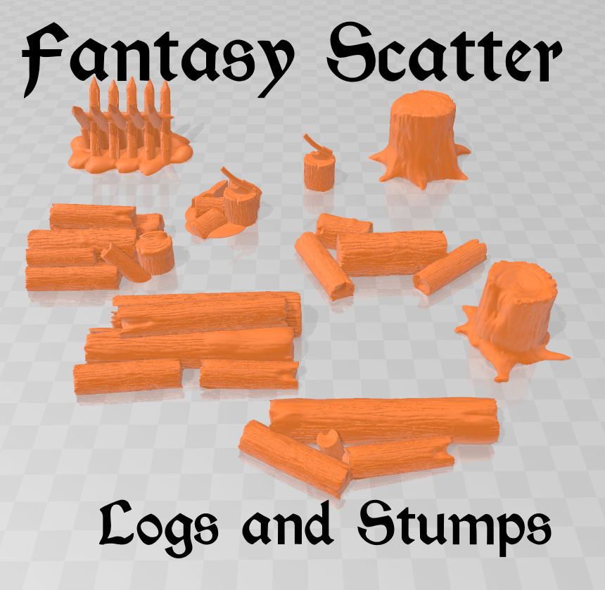 Fantasy Scatter Logs and Trees