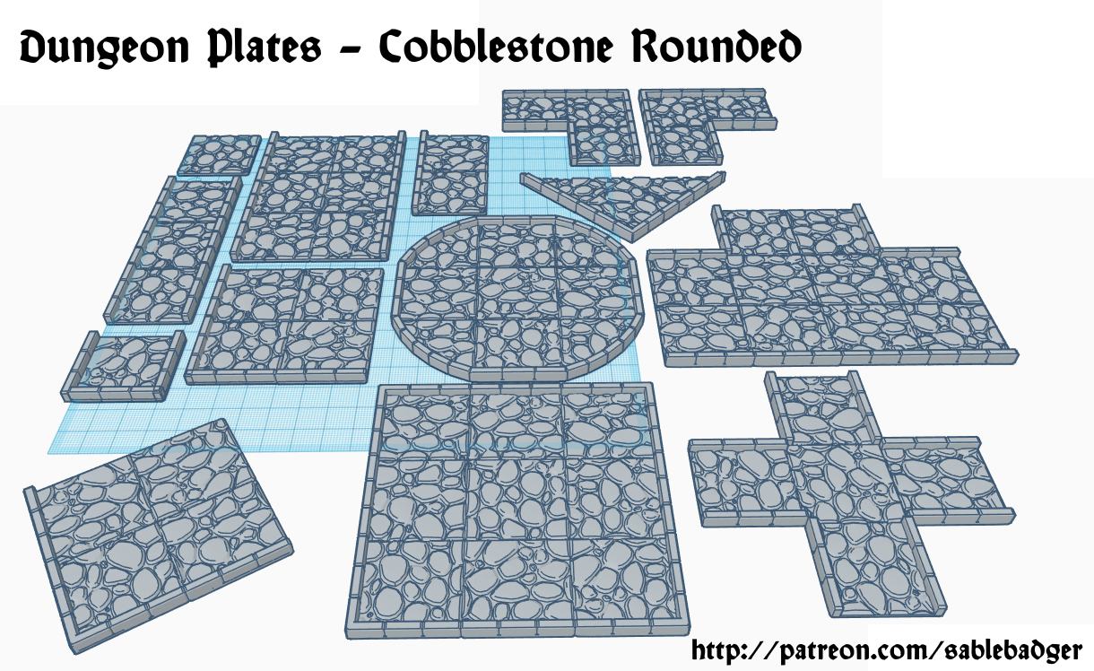 Fantasy - Dungeon Plates - Cobblestone Rounded