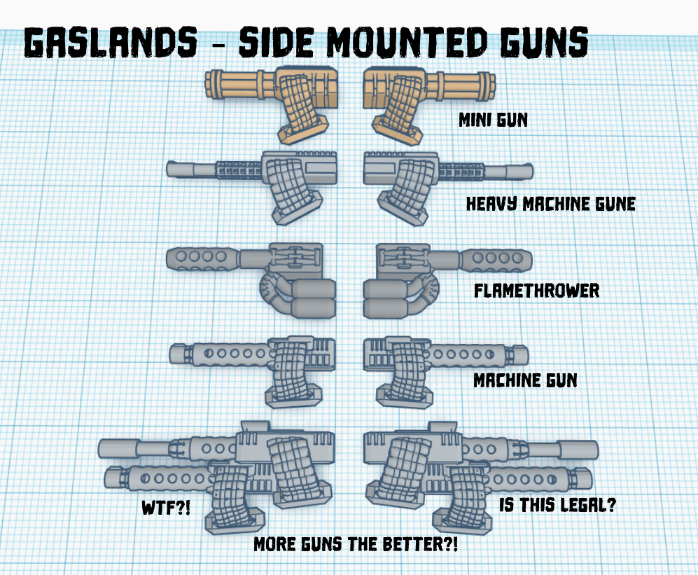 Gaslands - Side Mounted Weapons