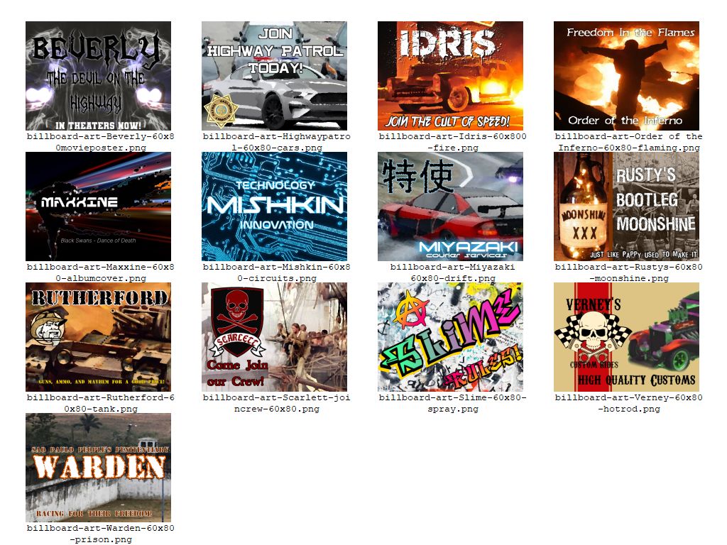 Gaslands - Rounded Roadside Billboards