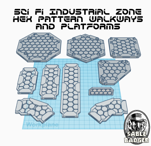 Day 22 - Sci Fi Industrial Zone - hex pattern set
