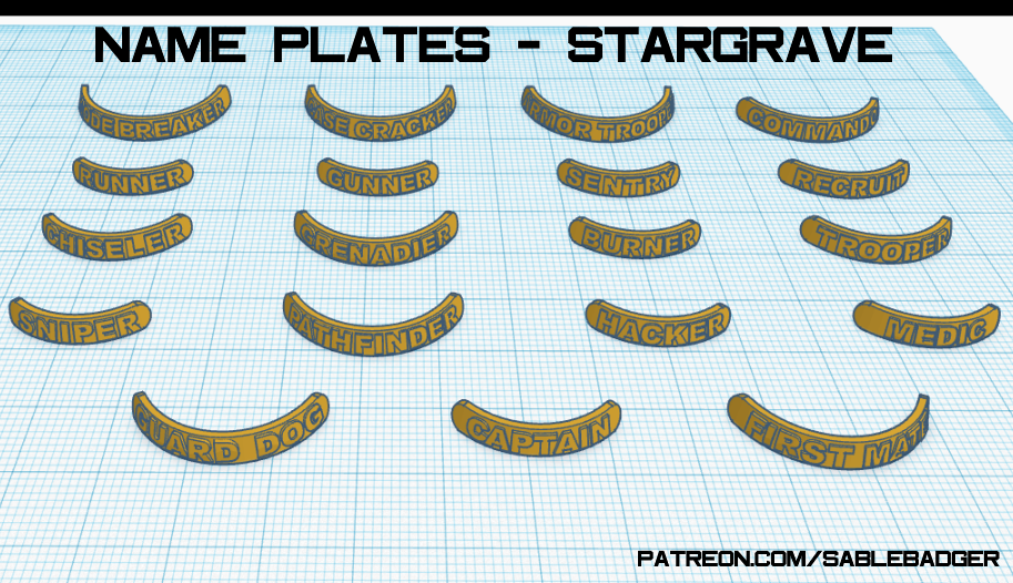 Stargrave - Base Name Plates