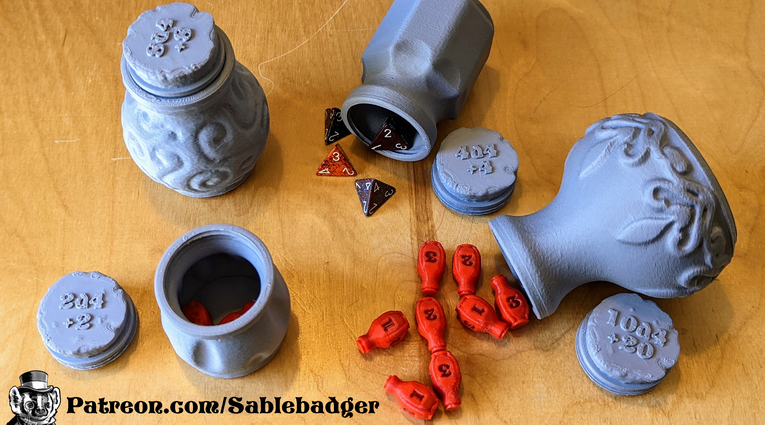 Health Potion Bottles - Dice Holder and Dice