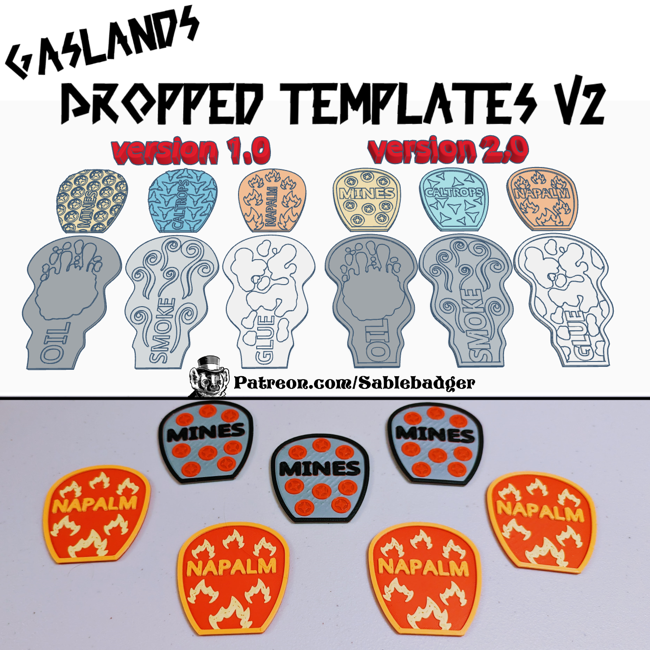 Gaslands Templates - Dropped v2