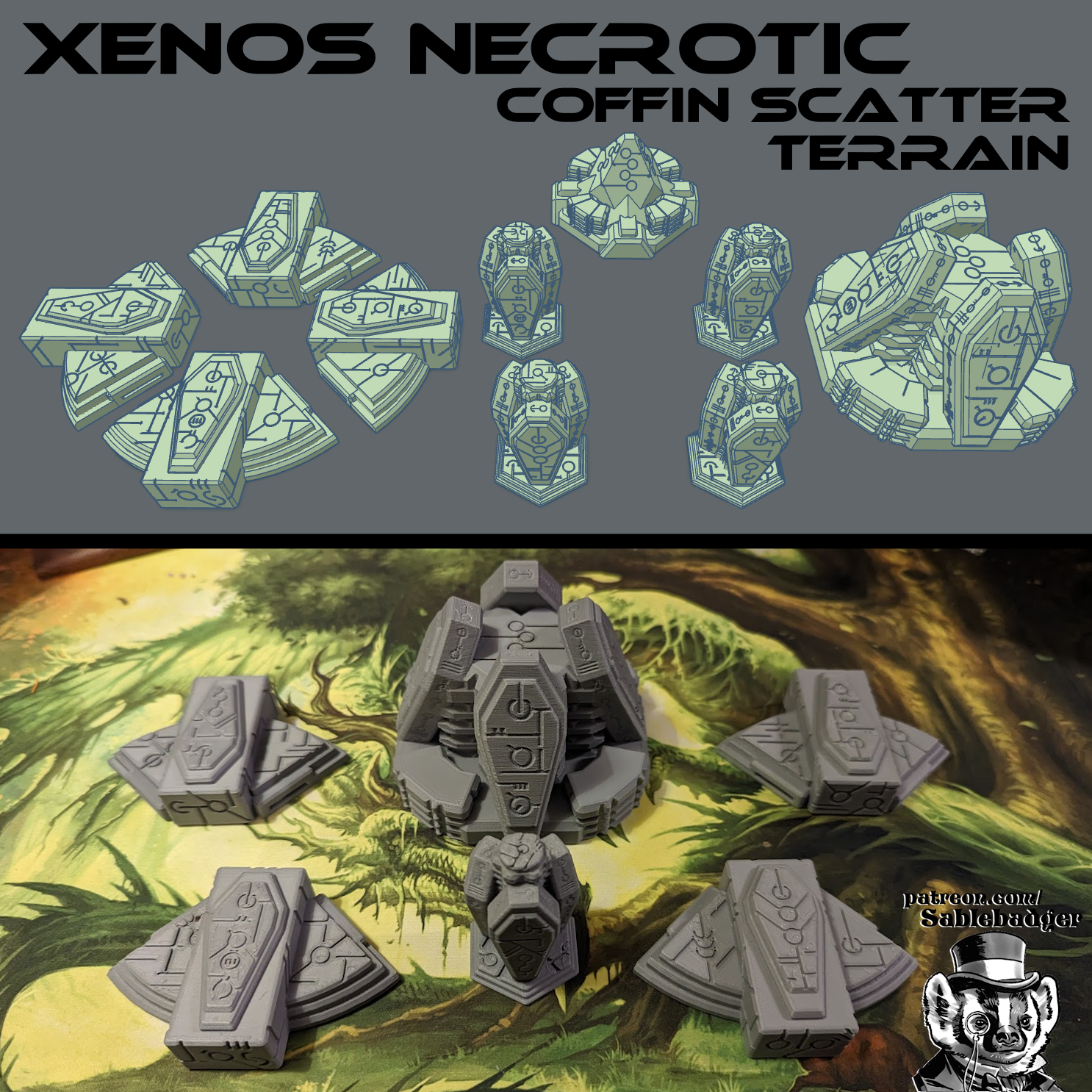Xenos Necrotic - Coffin Scatter Terrain