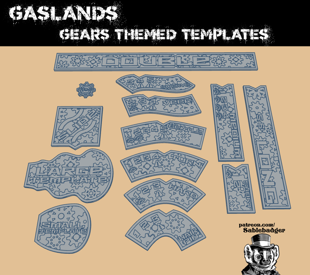 Gaslands Templates Gears