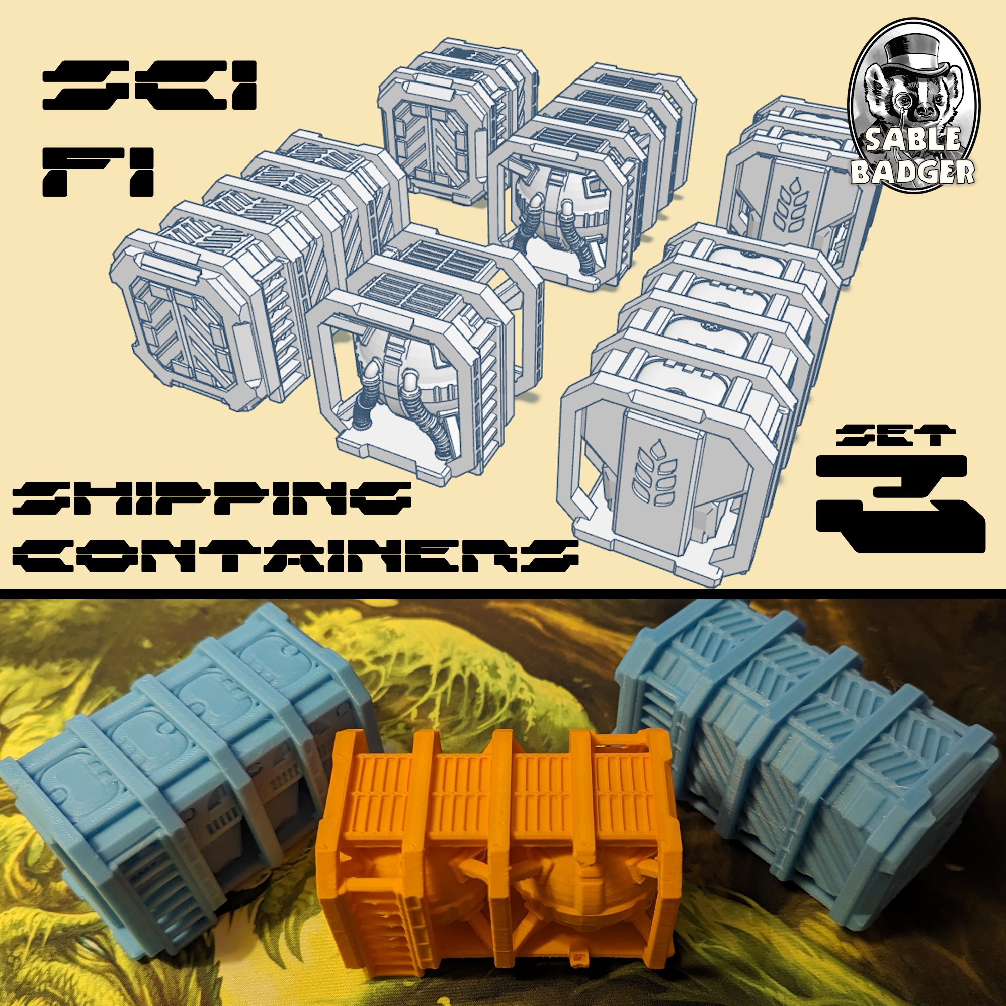 Sci Fi Shipping Containers - Set 3