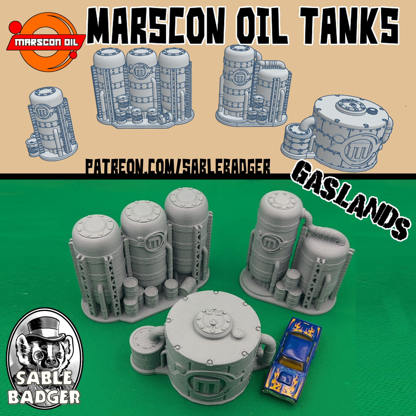 Gaslands - Marscon Oil Refinery Tanks