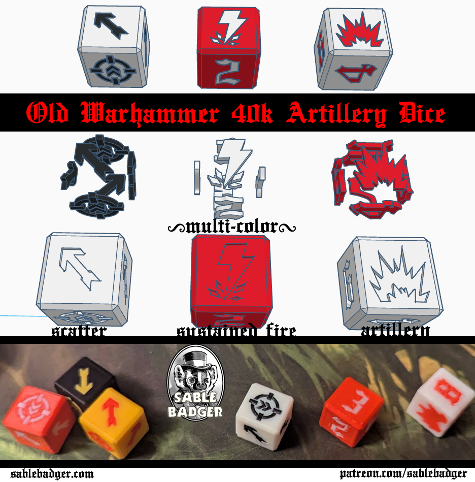 Dice 40k Scatter Sustained Artillery