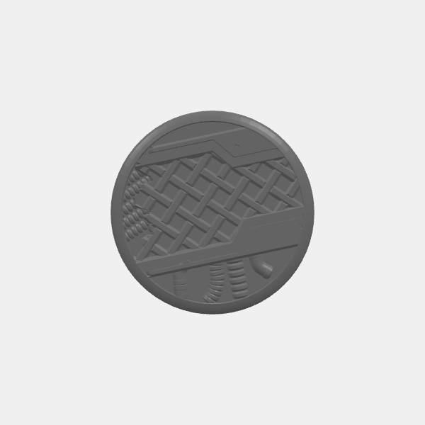 Mini Bases - Ruined Catwalk - Round - Rounded Edge - 40mm v1.0.stl