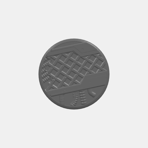 Mini Bases - Ruined Catwalk - Round - Rounded Edge - 50mm v1.0.stl