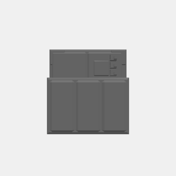 Battletech Building Terrain - Small Building 1 - Roof 3 with Half building v1.0.stl