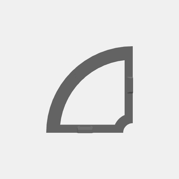 Gaming Template - 9in circle - Quarter Section v1.0.stl