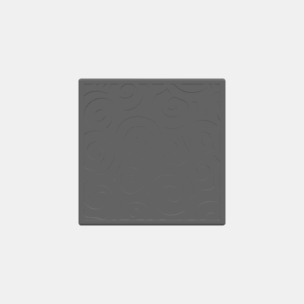 Mini Bases - Whirlpool Patterns - 50mm Square - Rounded edge v1.0.stl