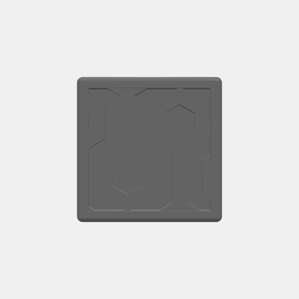 Mini Bases - Hex Offset Maze - 20mm Square - Rounded edge v1.0.stl