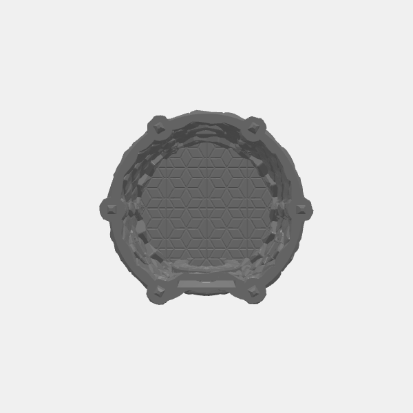 Aetherstone - Dwellings Base - Diamond Stone Wall Round with three windows v1.1.stl