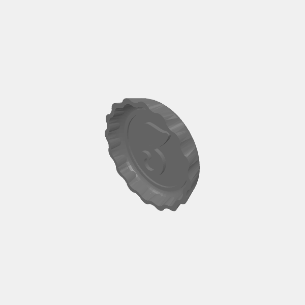 Tokens - Bottle Caps - Numbers 3 v1.0.stl