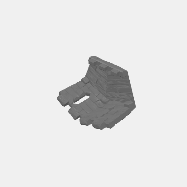 Fantasy - Tilestone Ramparts - Walkway Corner with Tall Wall - Arrow Slots - 45 degree v1.3.stl