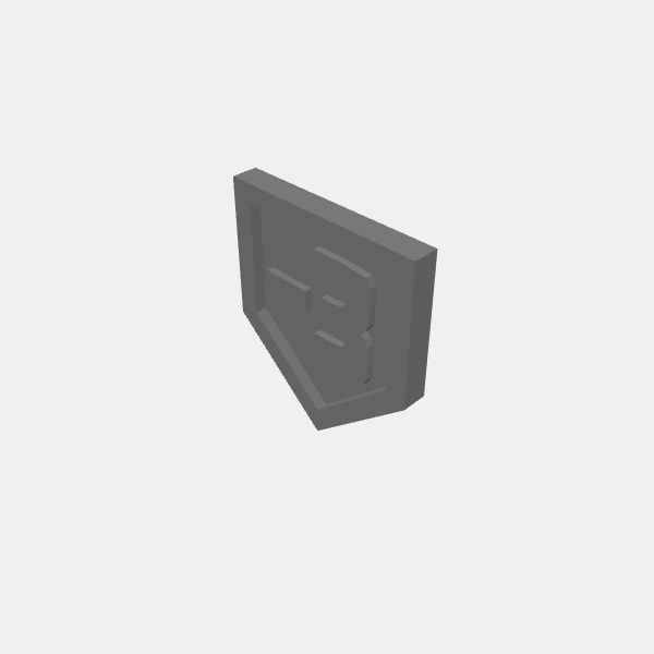 Numbers/Game Tokens - Minus 3 - Downward Arrow v1.0.stl