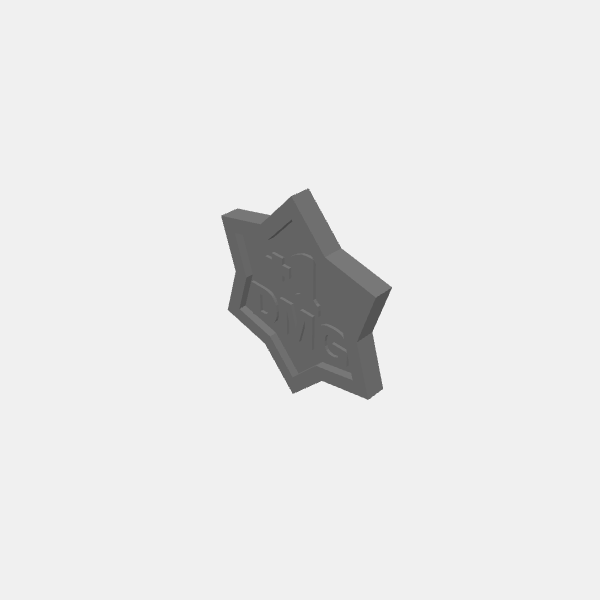 Tokens - Age of Sigmar set/Gaming Tokens - AoS - Star six pointed plus 1 DMG v1.0.stl