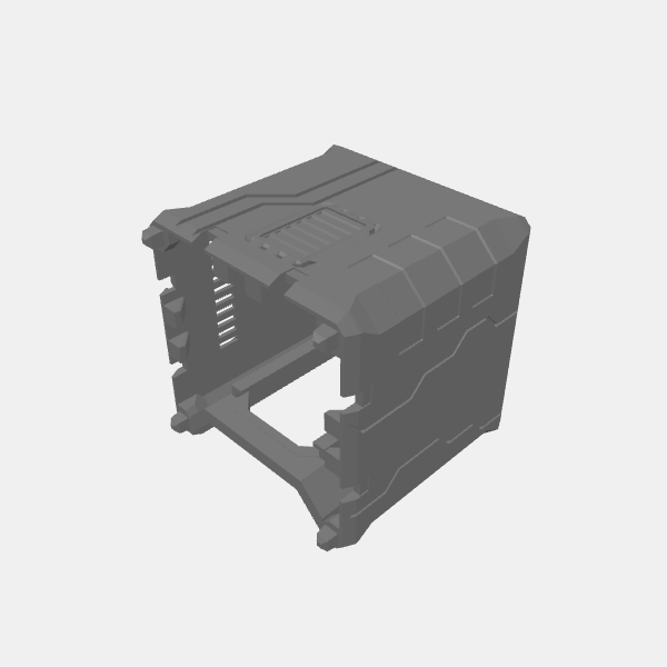 Sci Fi - Modular Buildings 3 Inch Base - Small Square Ground Floor A v1.1.stl