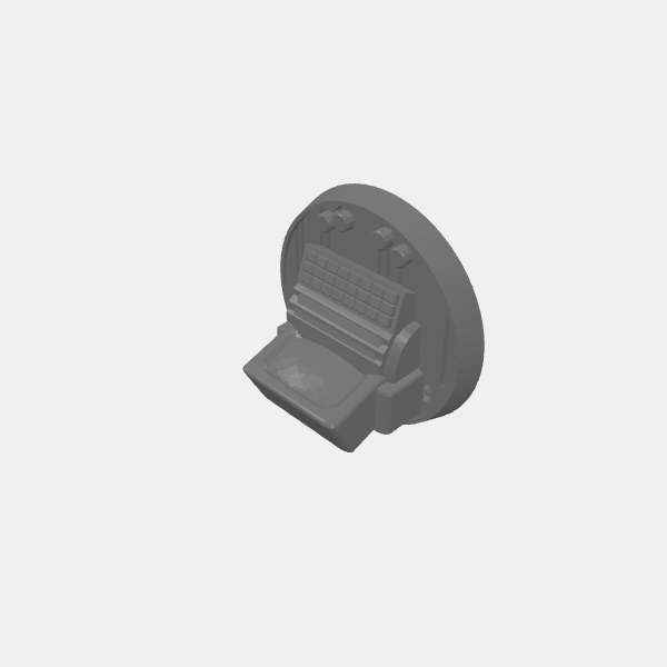 Loot Marker - Data Console/Sci Fi - Objective Marker -32mm base - Data Console - 4 pips v1.0.stl
