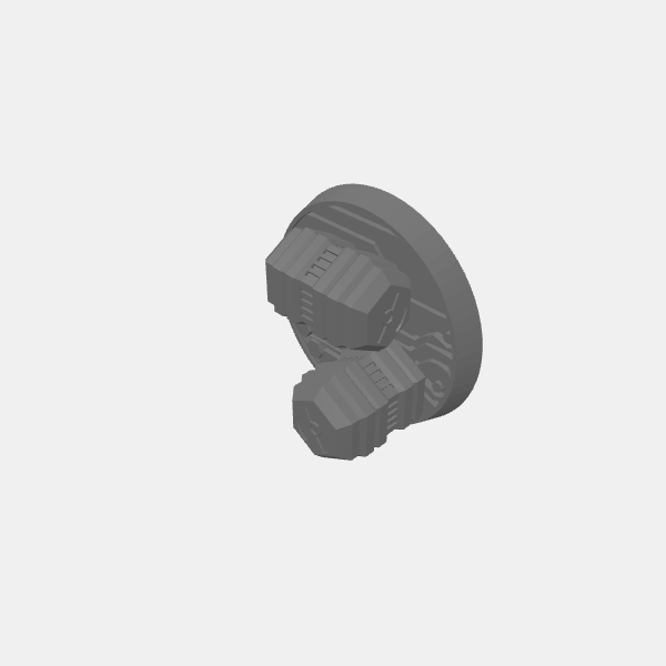 Loot Marker - Nuclear Material/Sci Fi - Objective Marker -32mm base - Nuclear Material - 2 pips v1.0.stl