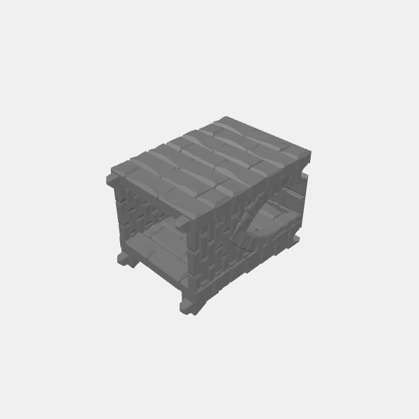 Fantasy - Tilestone Ramparts - Base Wall S - solid inner walls - magnets v1.3.stl
