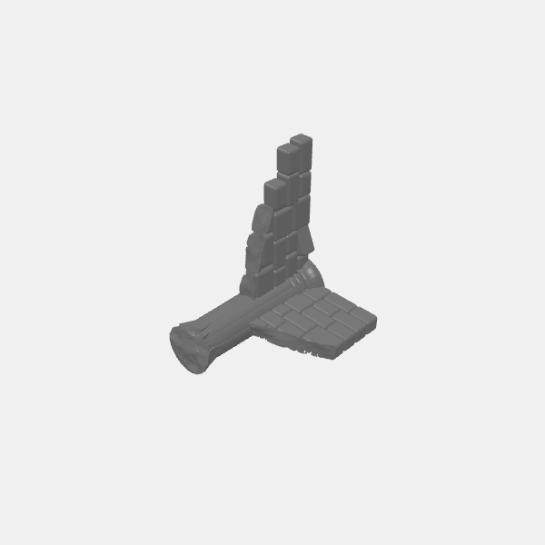 Ancient Sandstone - Corner Ruined with Column 1 v1.1.stl