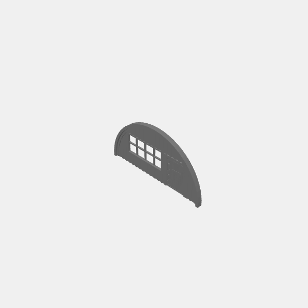 Gaslands - Quonset Hut - End - Single Doors plus WIndow  v1.1.stl