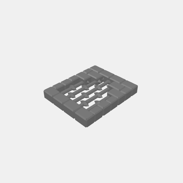 Walls - Barred/Understone Walls - Wall with Bars 50mm v1.0.stl