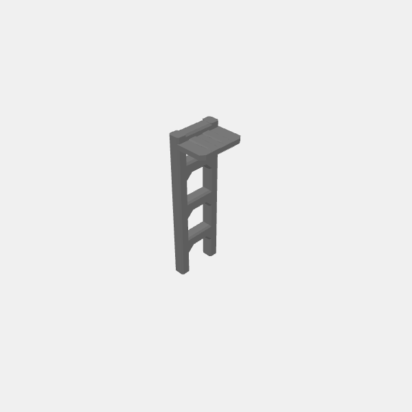 Sci Fi Industrial Walkways Ladder skinny half height v1.0.stl