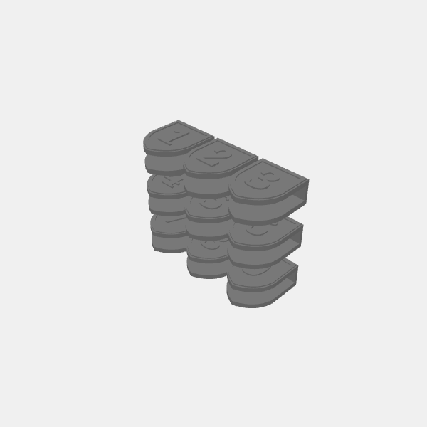 Initiative Tracker Shields - Numbers 1-9 v1.0.stl