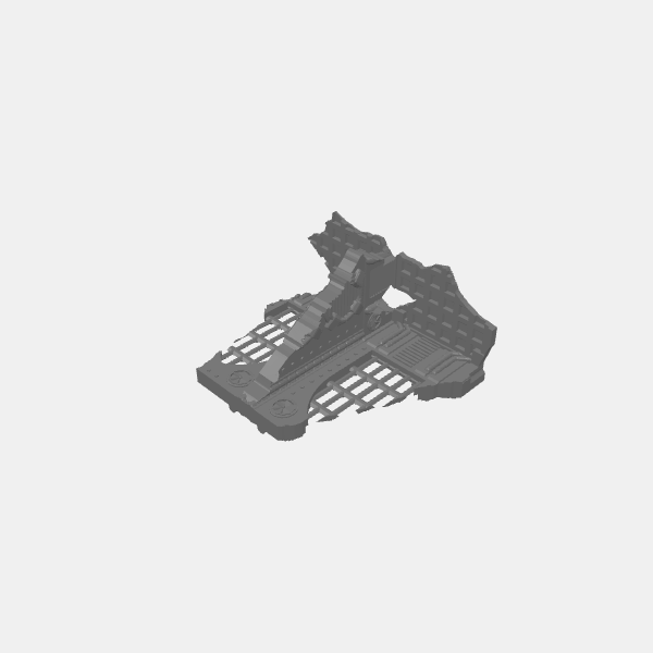 Tech Gothic Ruins 2x1 Tee Wall Arched 2 v1.0.stl