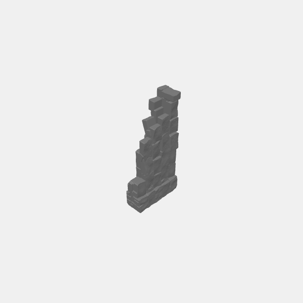 Tilestone Ruined Walls/Tilestone Stackers Wall Style 2 Ruined Wall 4 v1.0.stl