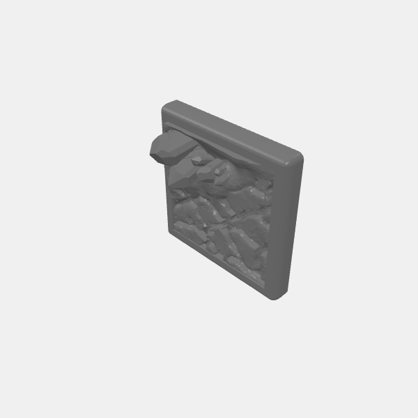 Mini Bases - Cave Crystals - Square 20mm - Rounded Edge v1.0.stl