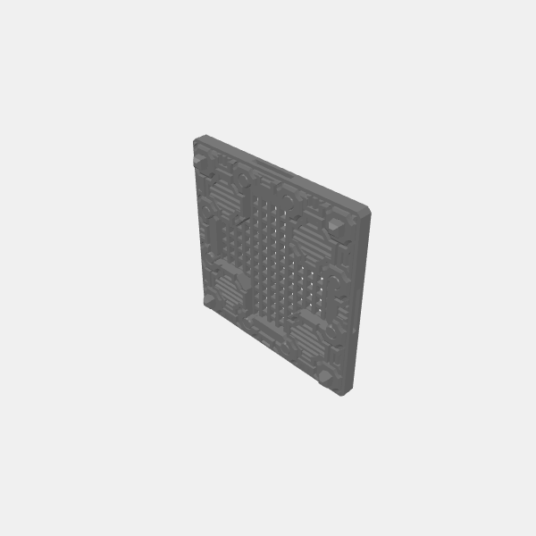 Sector 23 - Industrial Sci Fi - Vents Pattern with Mesh Cross Center - Platform v1.0 .stl