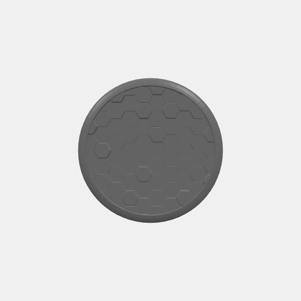 Mini Bases - Hex Texture - Round - Rounded Edge - 40mm v1.0.stl