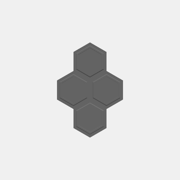 Battletech Building Terrain - Hex Stack - Dbl Lvl 4 units group - Style 1 v1.0.stl