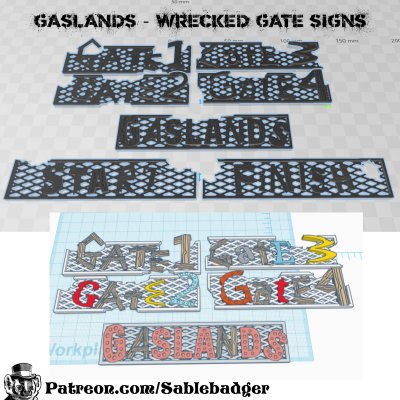 Gaslands - Wrecked Gate Signs