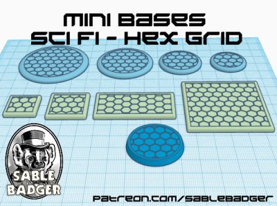 Mini Bases - Sci Fi Hex Grid - Image 1