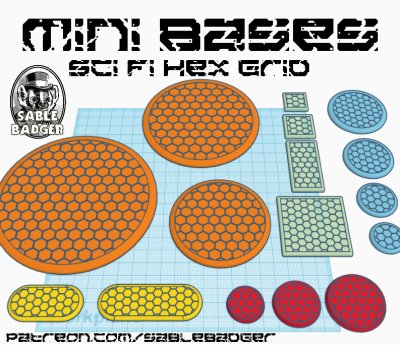 Mini Bases - Sci Fi Hex Grid (expanded) - Image 1