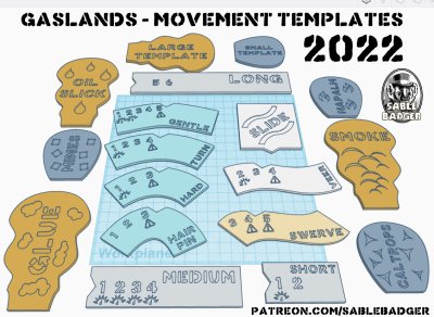 Gaslands - movement templates 2022
