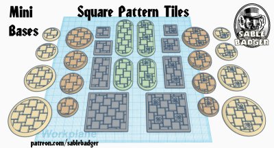Mini Bases - Square Pattern Tiled
