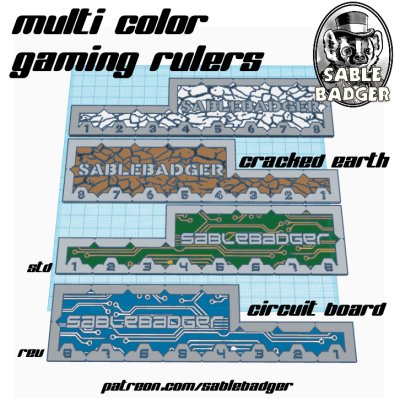 Multi Color Gaming Rulers