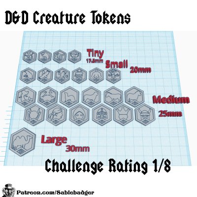 Tokens - D&D Creatures CR 1-8th