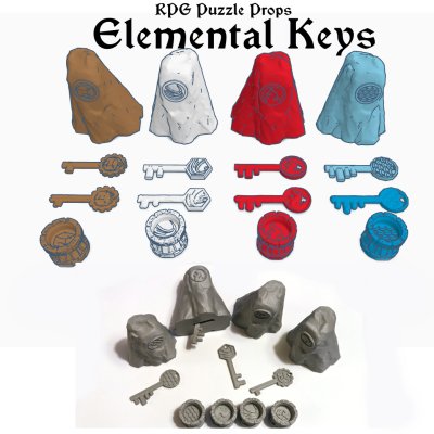 RPG Puzzle Props - Elemental Keys