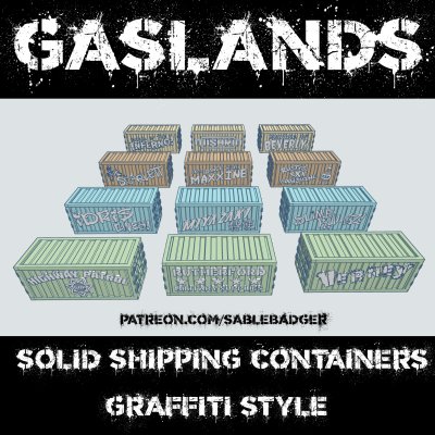 Gaslands - 20ft Shipping Containers Solid Graffiti