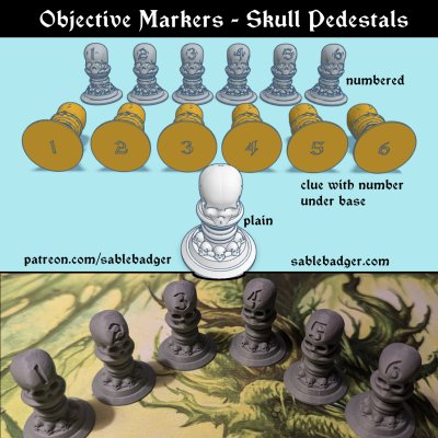 Objective Markers - Skull Pedestal