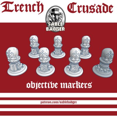 Objective Markers - Trench Crusade 30mm Skulls